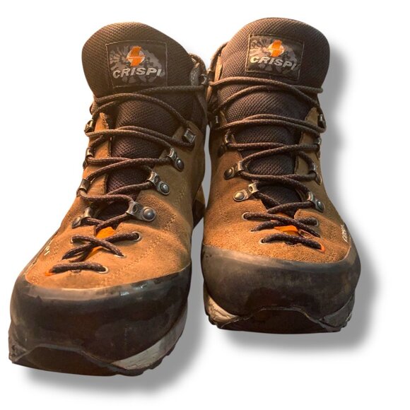 Crispi Mens Hunting Hiking Boots Brown Leather 10.5 Waterproof GTX Made in Italy - Picture 1 of 12